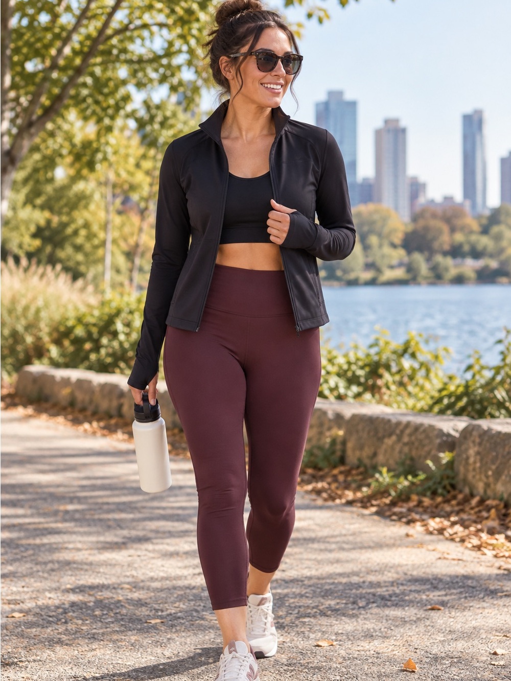 OLD NAVY Powersoft Boundless Raisin Maroon Extra High Rise Ankle Leggings XL NEW